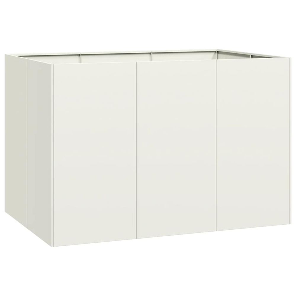 Jardinière d'extérieur blanc 120x80x80 cm acier