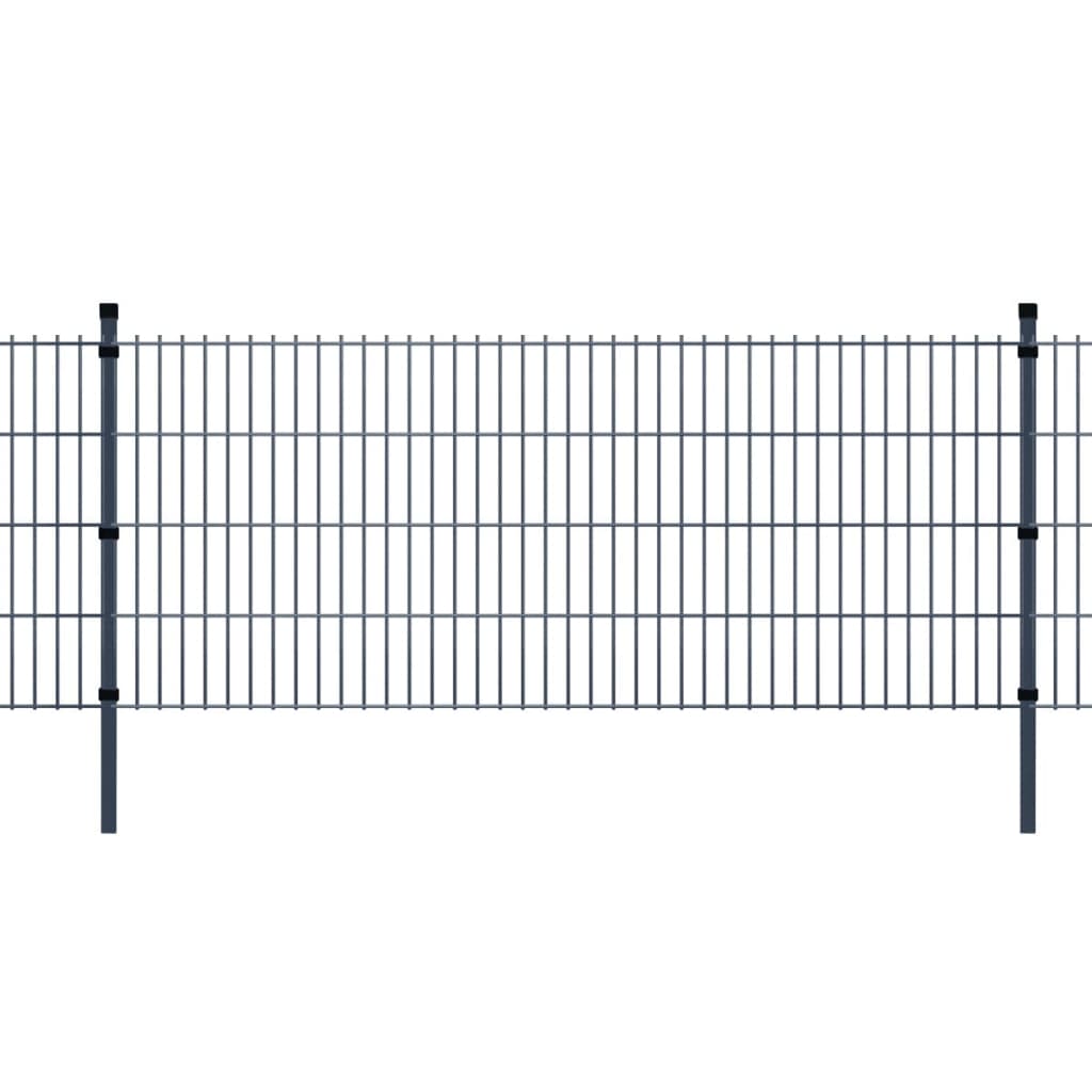 Panneau de clôture 2d de jardin + poteaux 2008x1030mm 2m gris