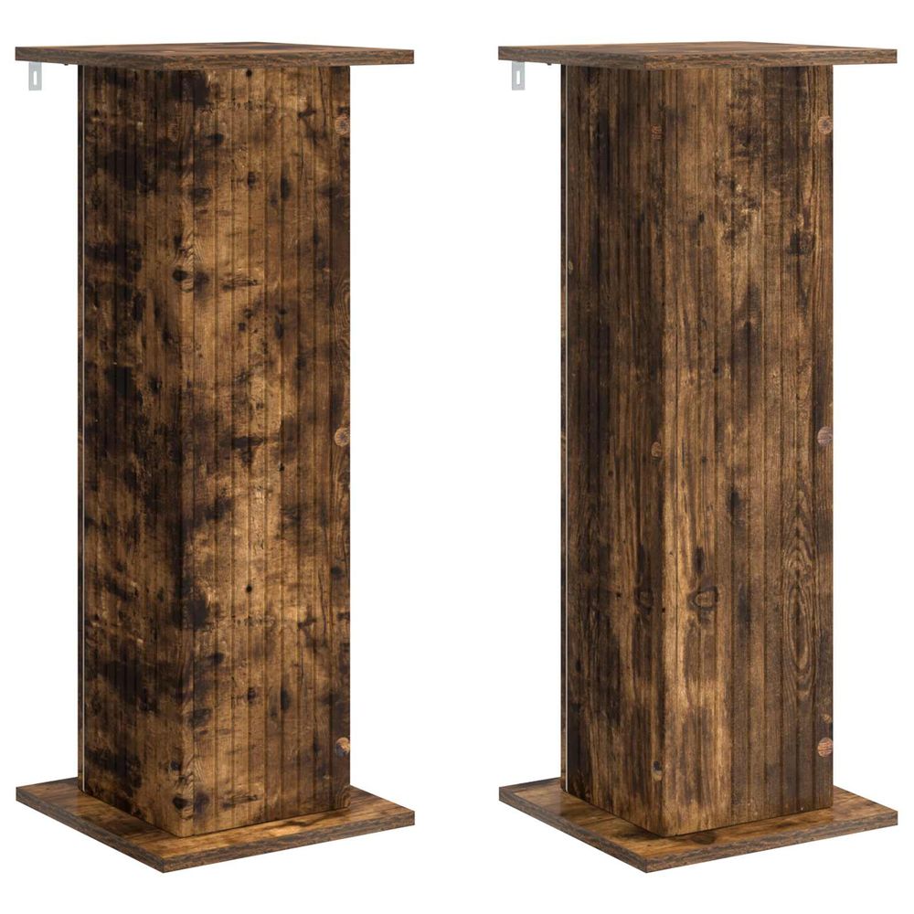 Support de plante 2 pc chêne fumé 30,5 x 30 x 80,5 cm