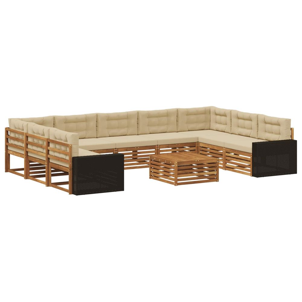 Ensemble de canapés d'extérieur 10 pc naturel et beige