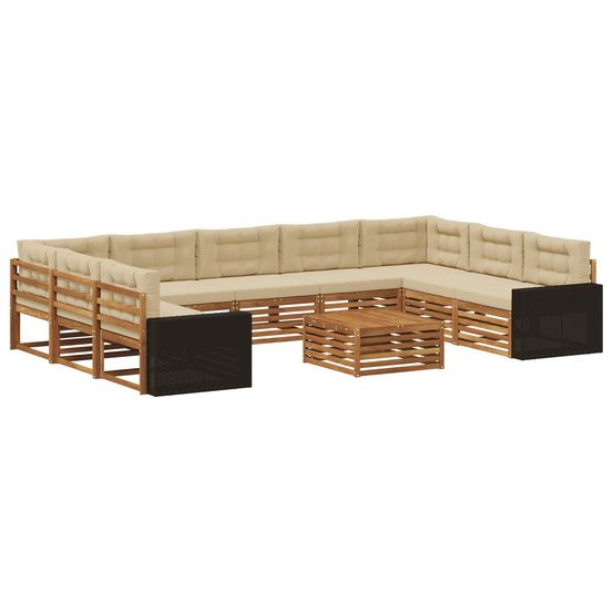 Ensemble de canapés d'extérieur 10 pc naturel et beige
