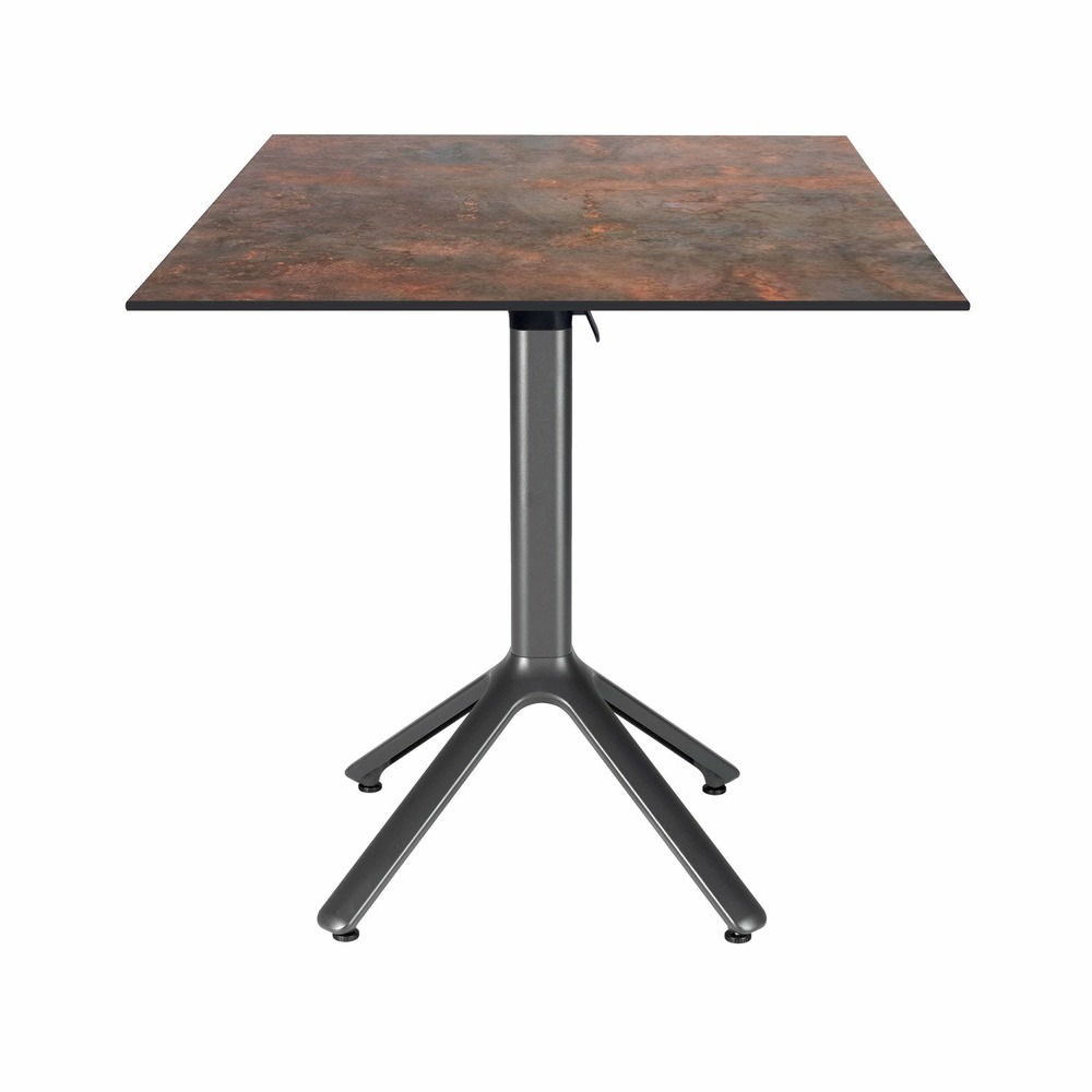 Restootab - table pliable nemo pour intérieur/extérieur oxydé 70x70