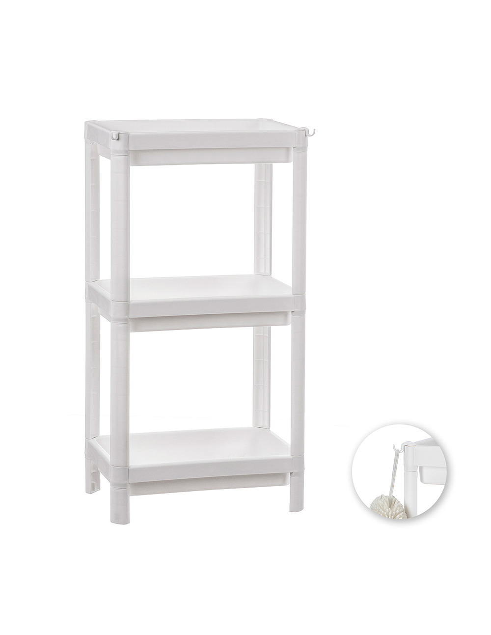 Étagère en plastique 3 étagères blanc 35,5x23x75 cm balette