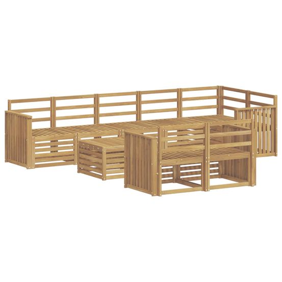 Ensemble de canapés d'extérieur 9 pc blanc bois d'acacia massif