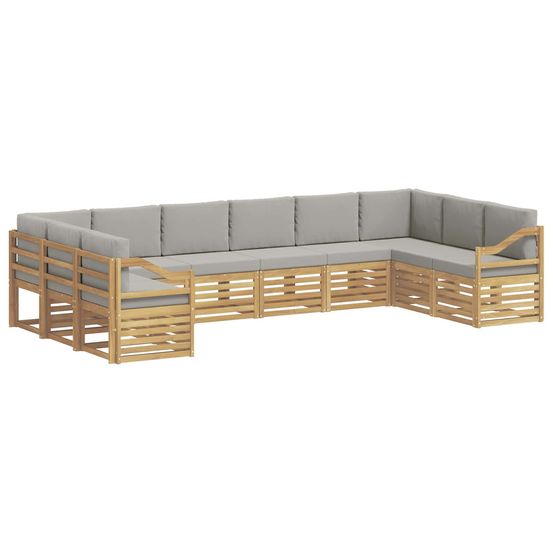 Ensemble de canapés d'extérieur 10 pc blanc et gris clair