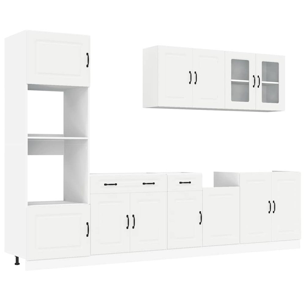 Ensemble d'armoires cuisine 7pcs kalmar blanc bois d'ingénierie