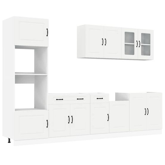 Ensemble d'armoires cuisine 7pcs kalmar blanc bois d'ingénierie
