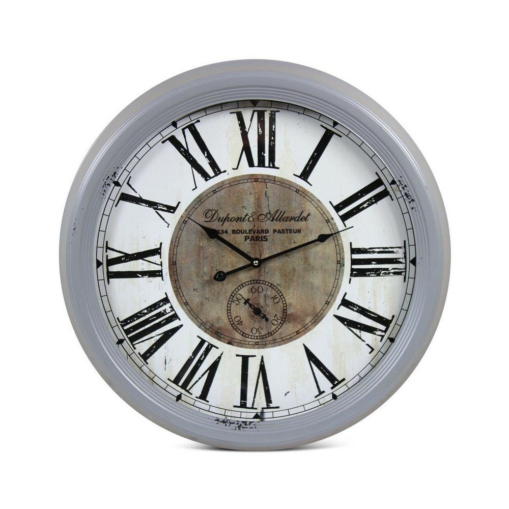 Horloge ancienne murale dupont & allardet métal gris - décoration d'autrefois