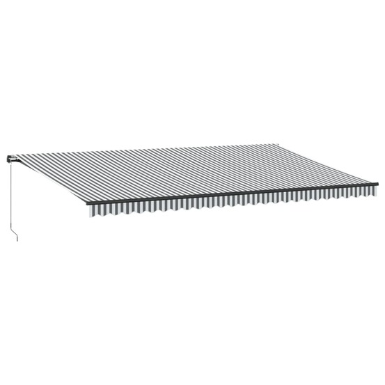 Auvent manuel rétractable avec led anthracite blanc 600x350 cm