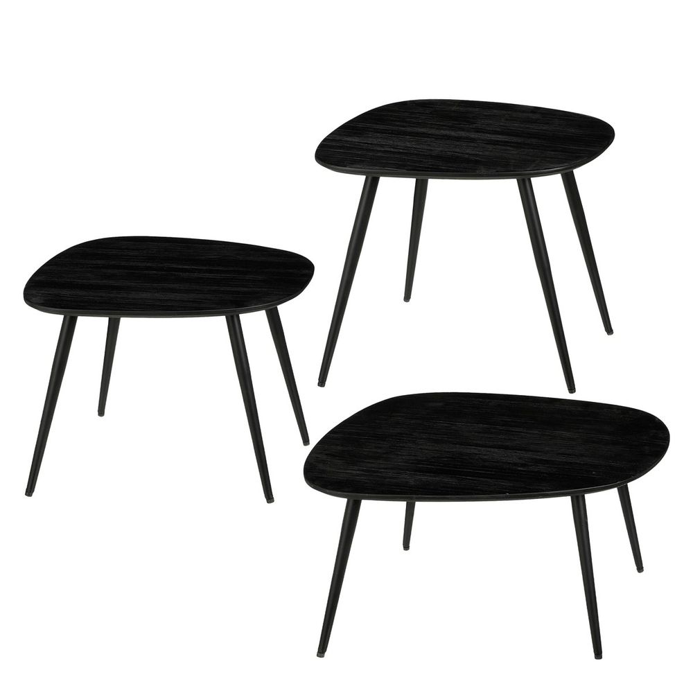 Mica decorations jailey table d'appoint - lot de 3 - noir