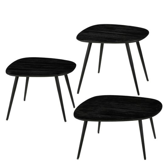 Mica decorations jailey table d'appoint - lot de 3 - noir
