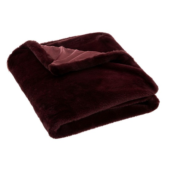 Plaid effet fourrure prune 125x150cm