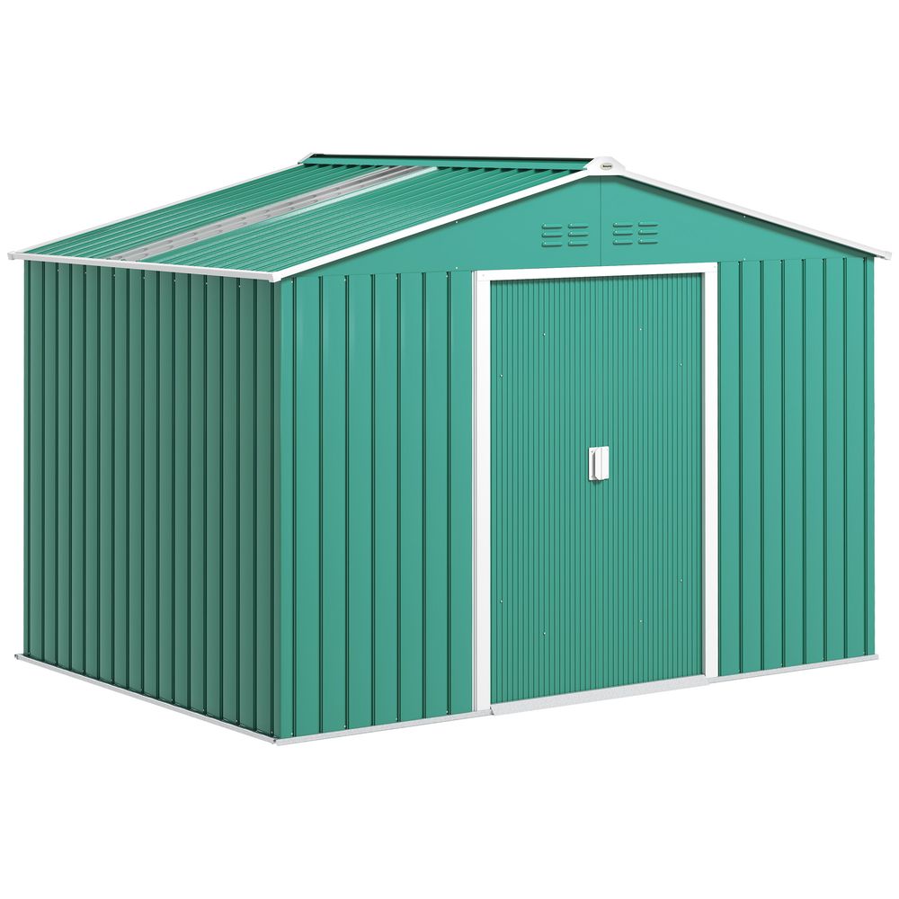 Grand abri de jardin acier galvanisé extérieur protection 277x195x192cm vert - comfortxl outdoor living