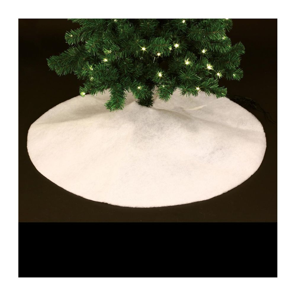 Déco de noël tapis pour pied de sapin blanc neige d 100 cm