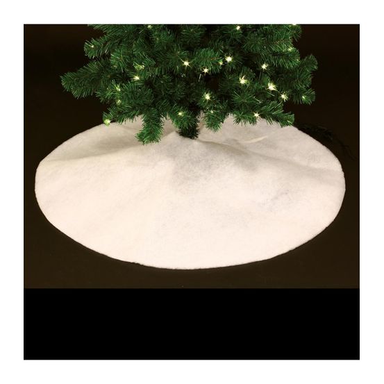 Déco de noël tapis pour pied de sapin blanc neige d 100 cm