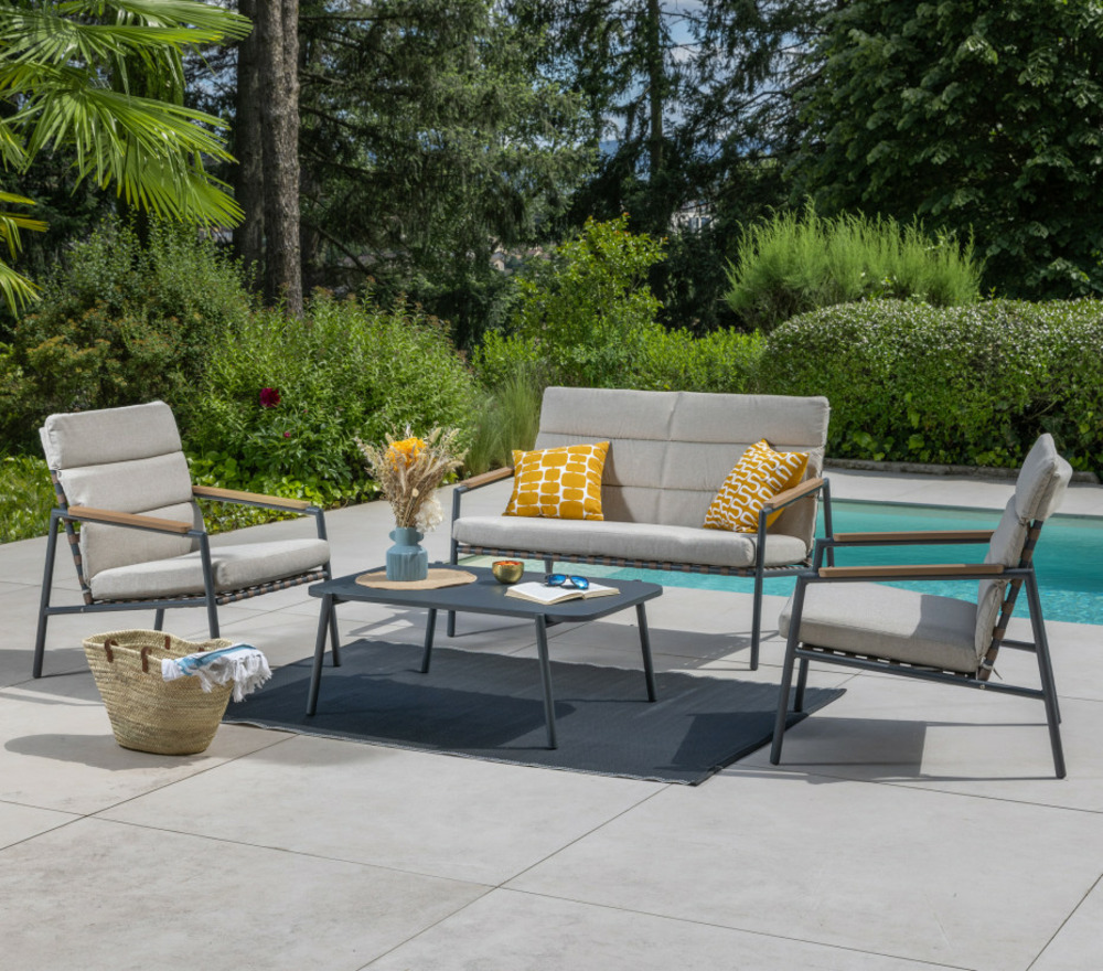 Salon de jardin en aluminium - 4 places - arcachon