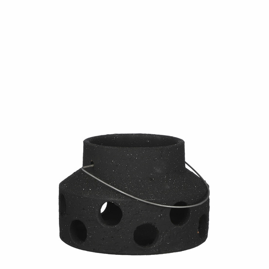 Mica decorations pietra lanterne - h16 x ø25 cm - anthracite