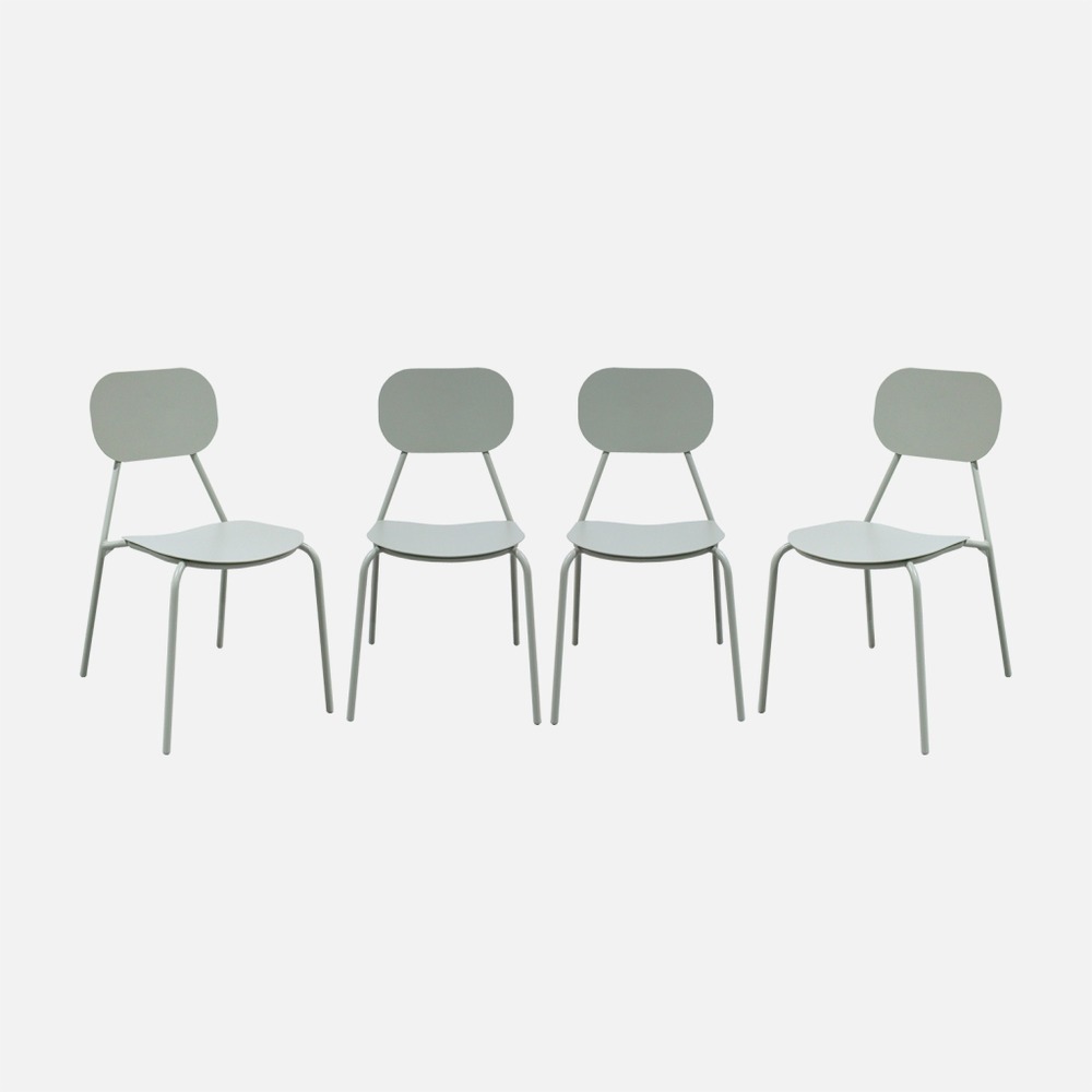 Lot de 4 chaises de jardin aluminium - avelia