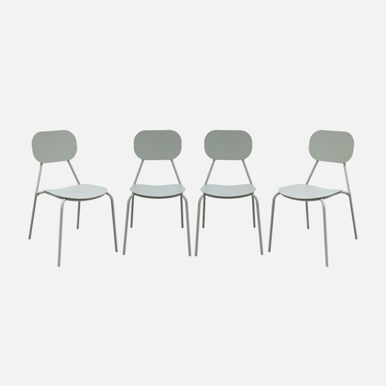 Lot de 4 chaises de jardin aluminium - avelia