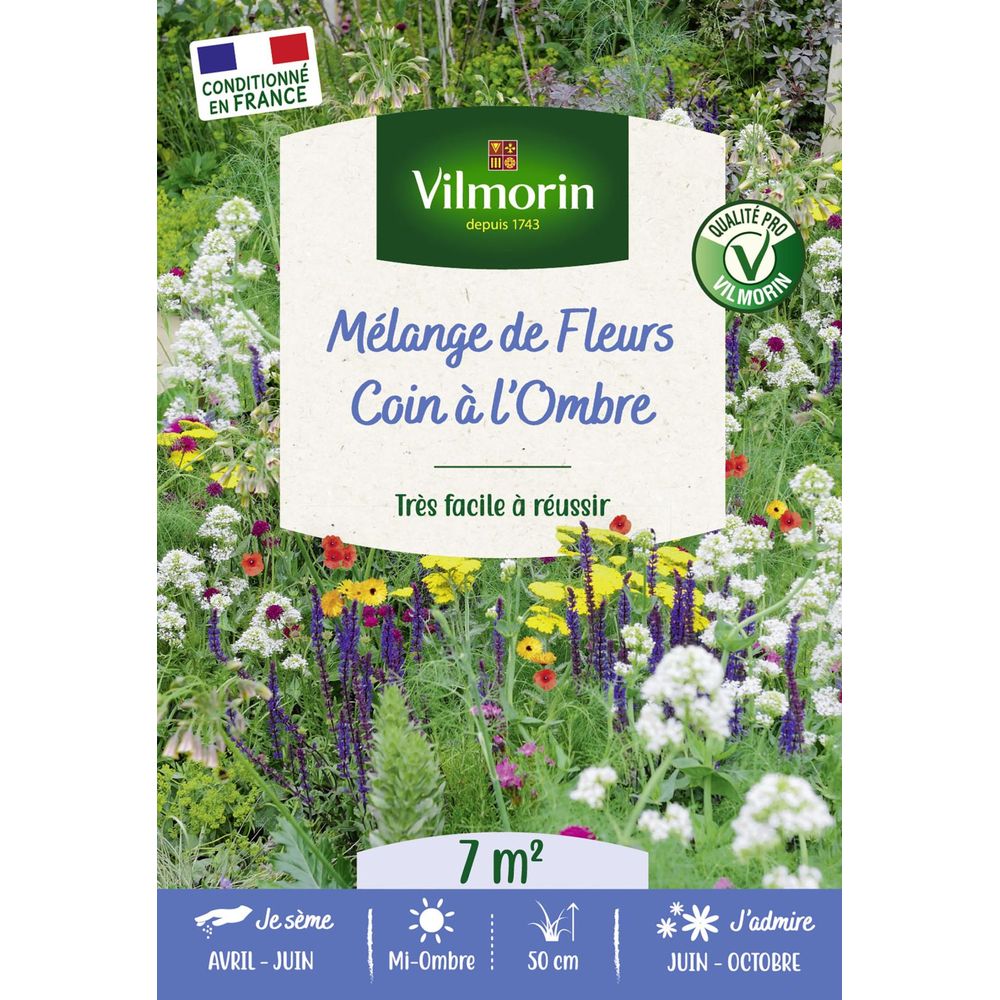 Coin ombre - 7 m² - mélange de fleurs