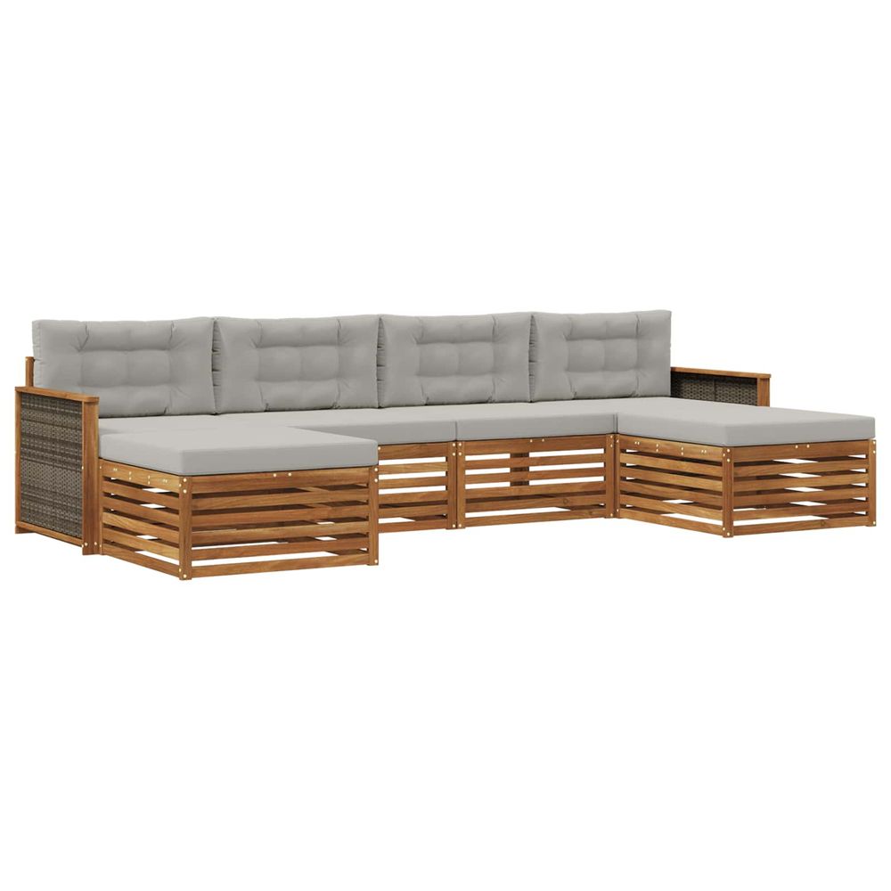 Ensemble de canapés d'extérieur 6 pc bois d'acacia massif