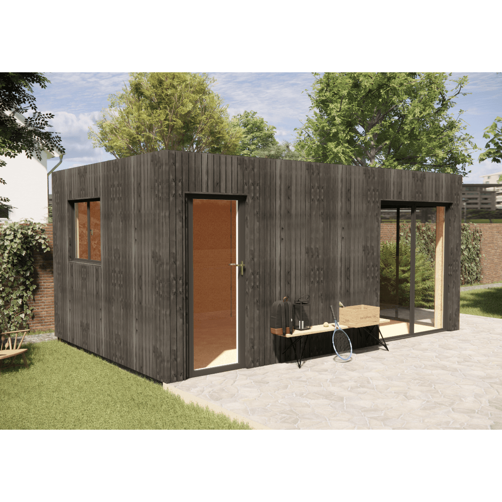 Tiny house ossature bois en bois 5,5 x 3,5 x 2,7 m avec plancher isolé / menuiseries alu k-line