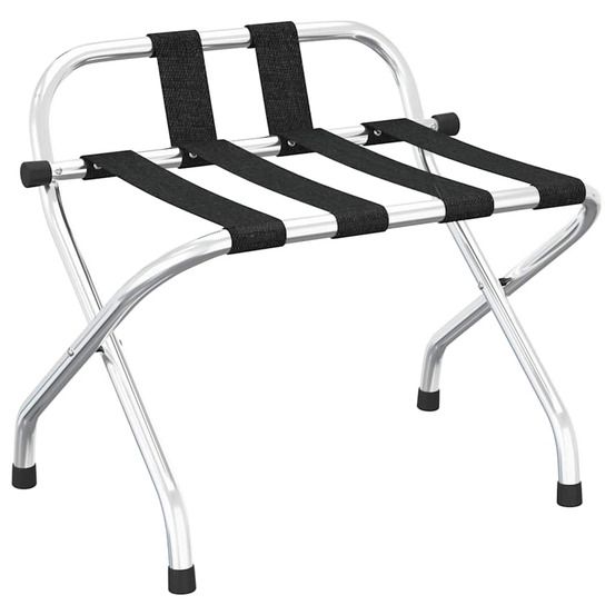 Porte-bagages avec dossier argent 56 x 39 x 52 cm