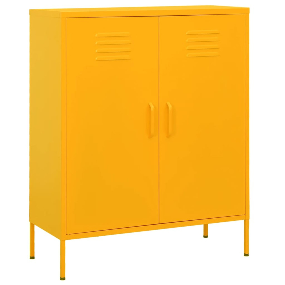 Armoire de rangement jaune moutarde 80x35x101,5 cm acier