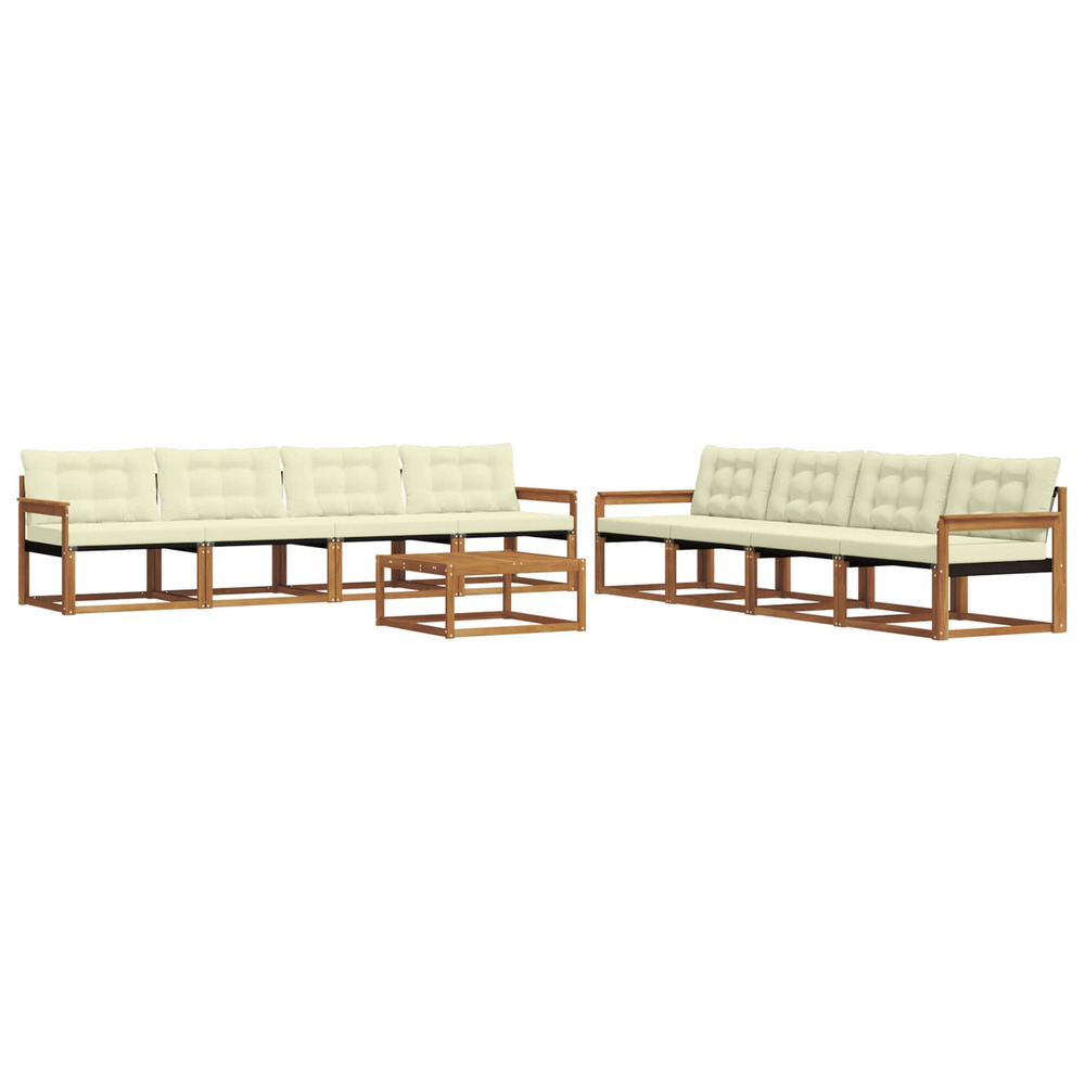 Ensemble de canapés d'extérieur 9 pcs naturel et crème