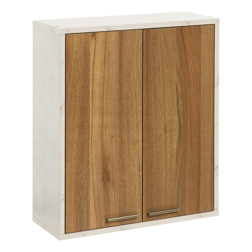 5five - meuble haut 2 portes come bois et effet marbre