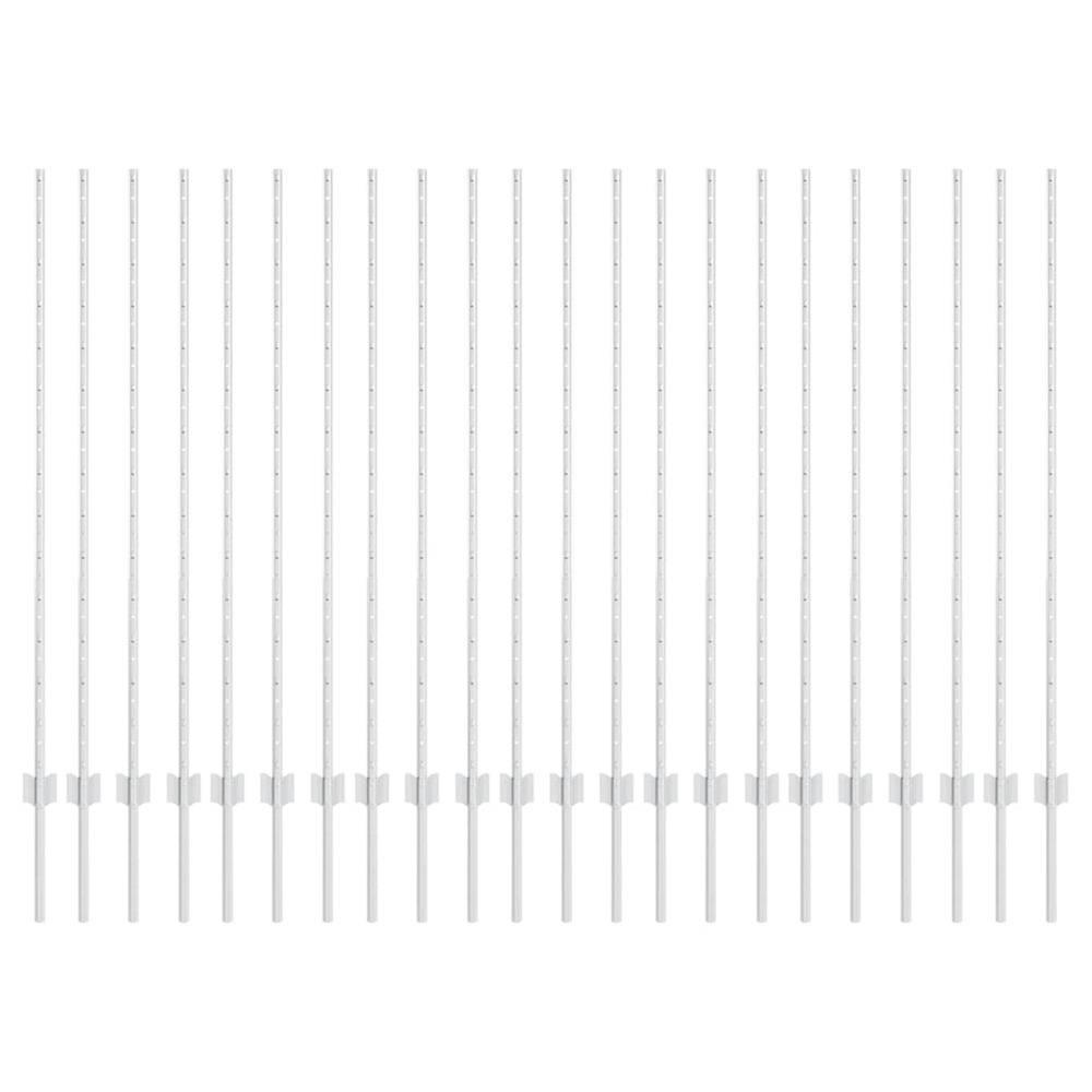 Poteau de clôture. 22 pcs argenté 180 cm acier
