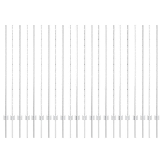 Poteaux de clôture 44 pcs argent 180 cm acier