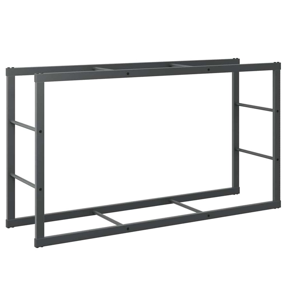 Portant de bois de chauffage noir 110x30x61 cm acier