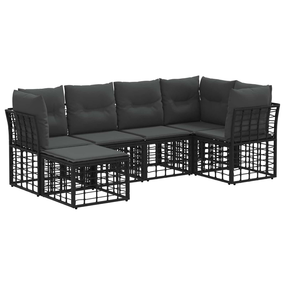 Ensemble de canapés d'extérieur noir polyester