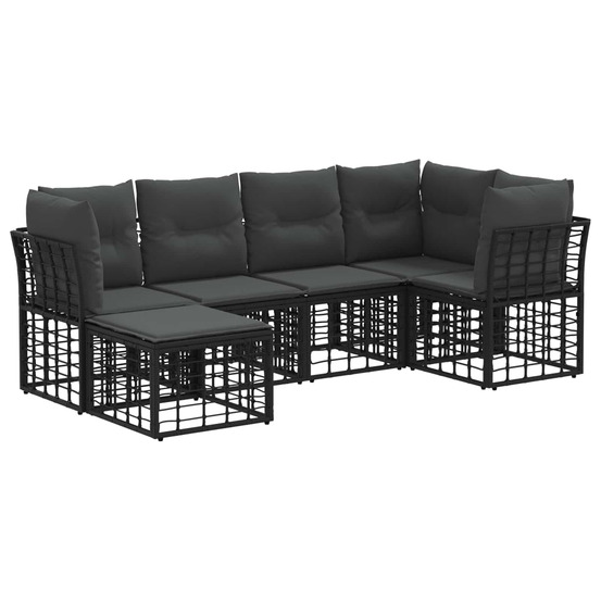 Ensemble de canapés d'extérieur noir polyester