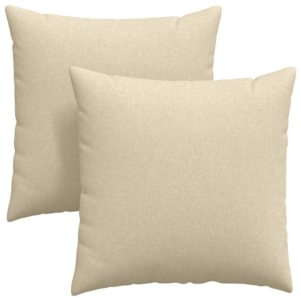 Coussins de canapé 2 pc tissu crème 60 x 60 cm