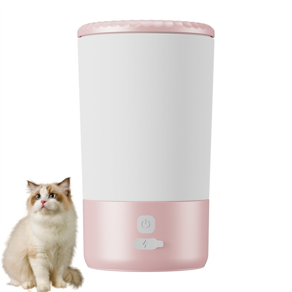 Bocal à laver les pattes électronique pour animaux de compagnie rose