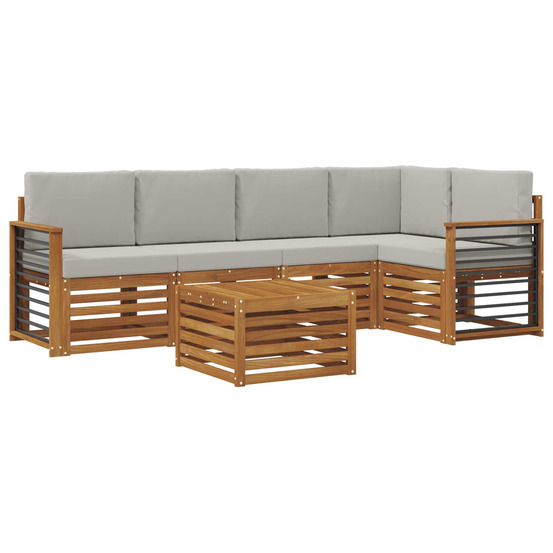 Ensemble de canapé d'angle 6 pcs gris naturel et clair