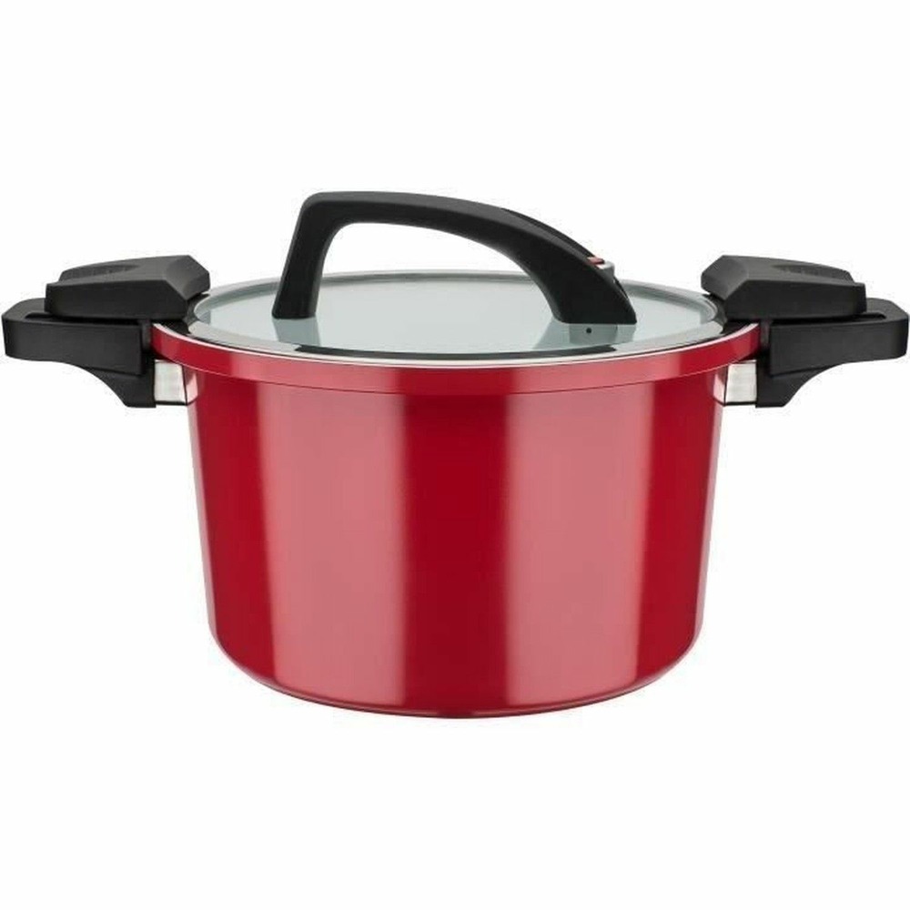 Cuiseur basse pression 24 cm 6 l - aluminium forgé - induction - rouge