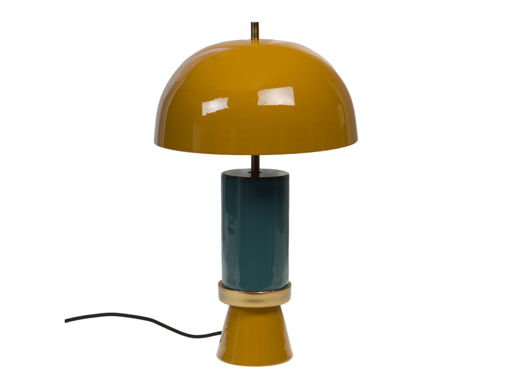 Lampe à poser vintage bicolore jaune- amadeus