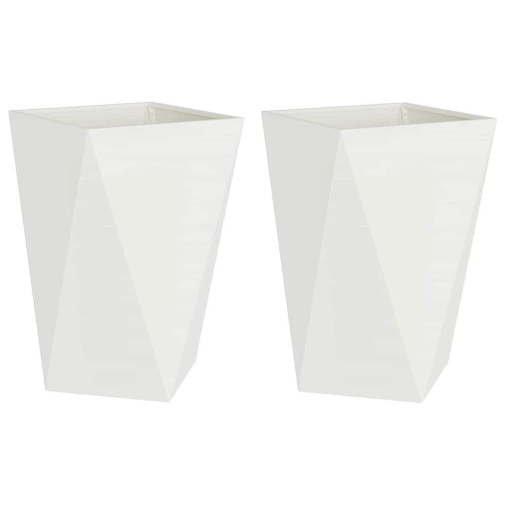 Jardinière 2 pcs blanc 50 x 50 x 75 cm acier
