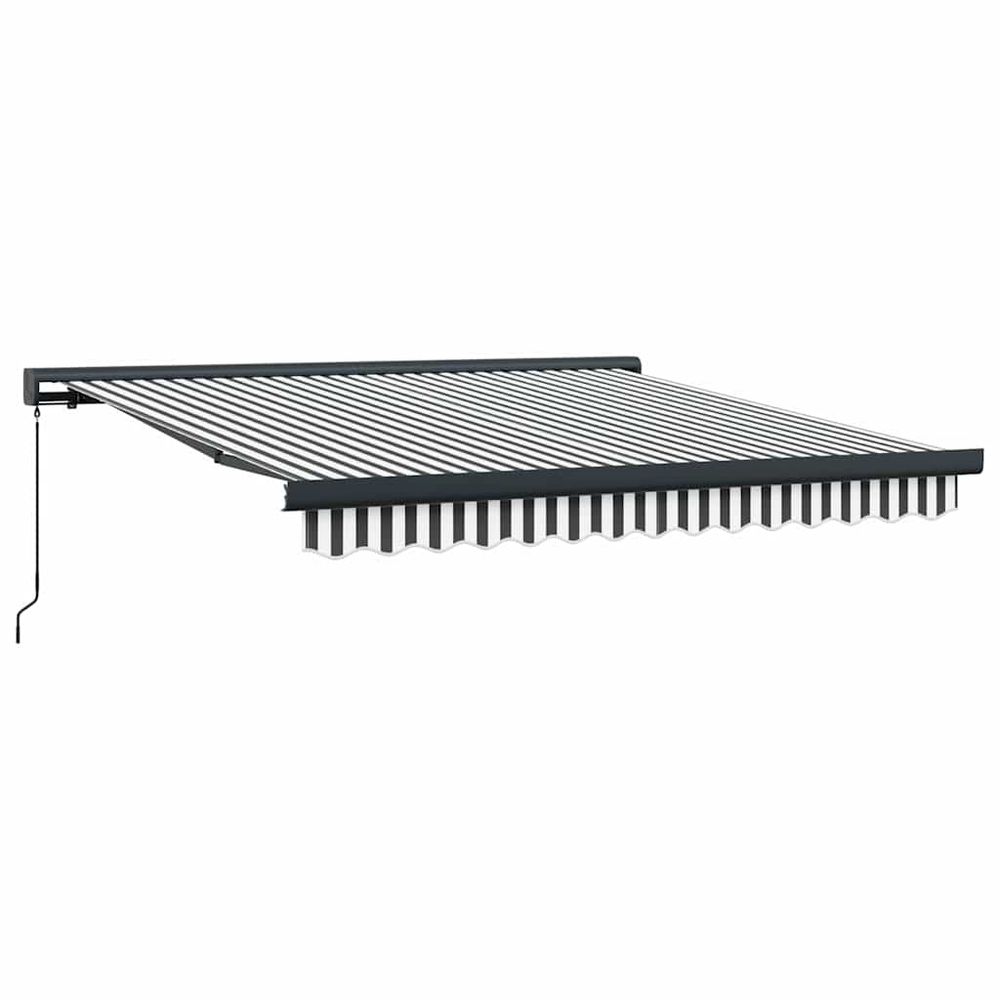 Auvent rétractable anthracite/blanc 3x2,5 m tissu et aluminium