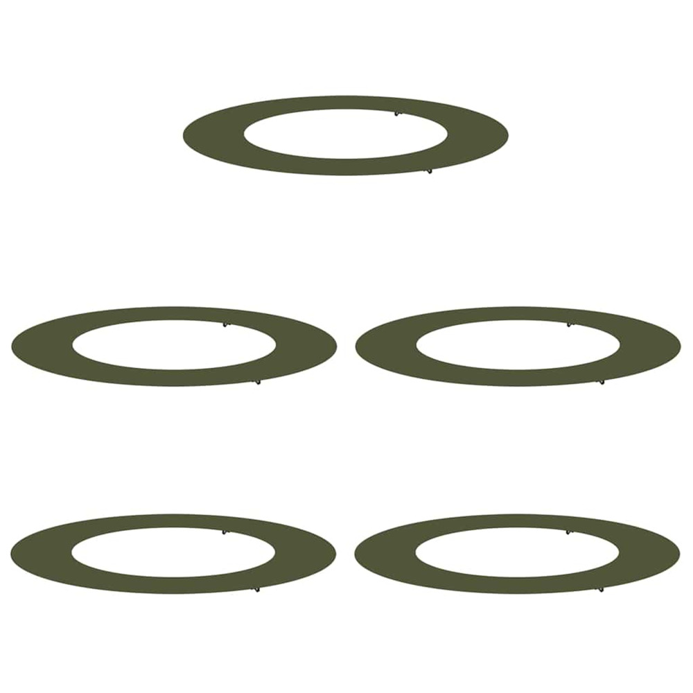 Adapté pour anneaux d'arbre plats 5 pcs vert olive ø50 / 80 cm