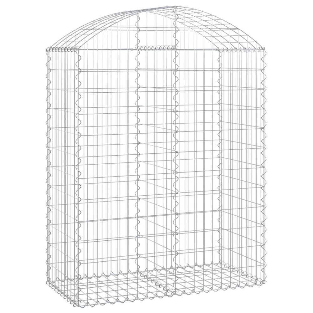 Panier de gabions arqué 100x50x120/140 cm fer galvanisé