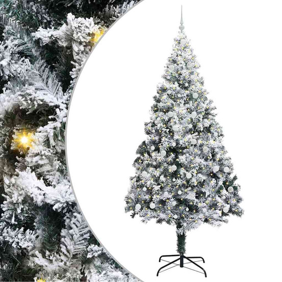 Sapin de noël artificiel blanc 240 cm pvc, acier et plastique