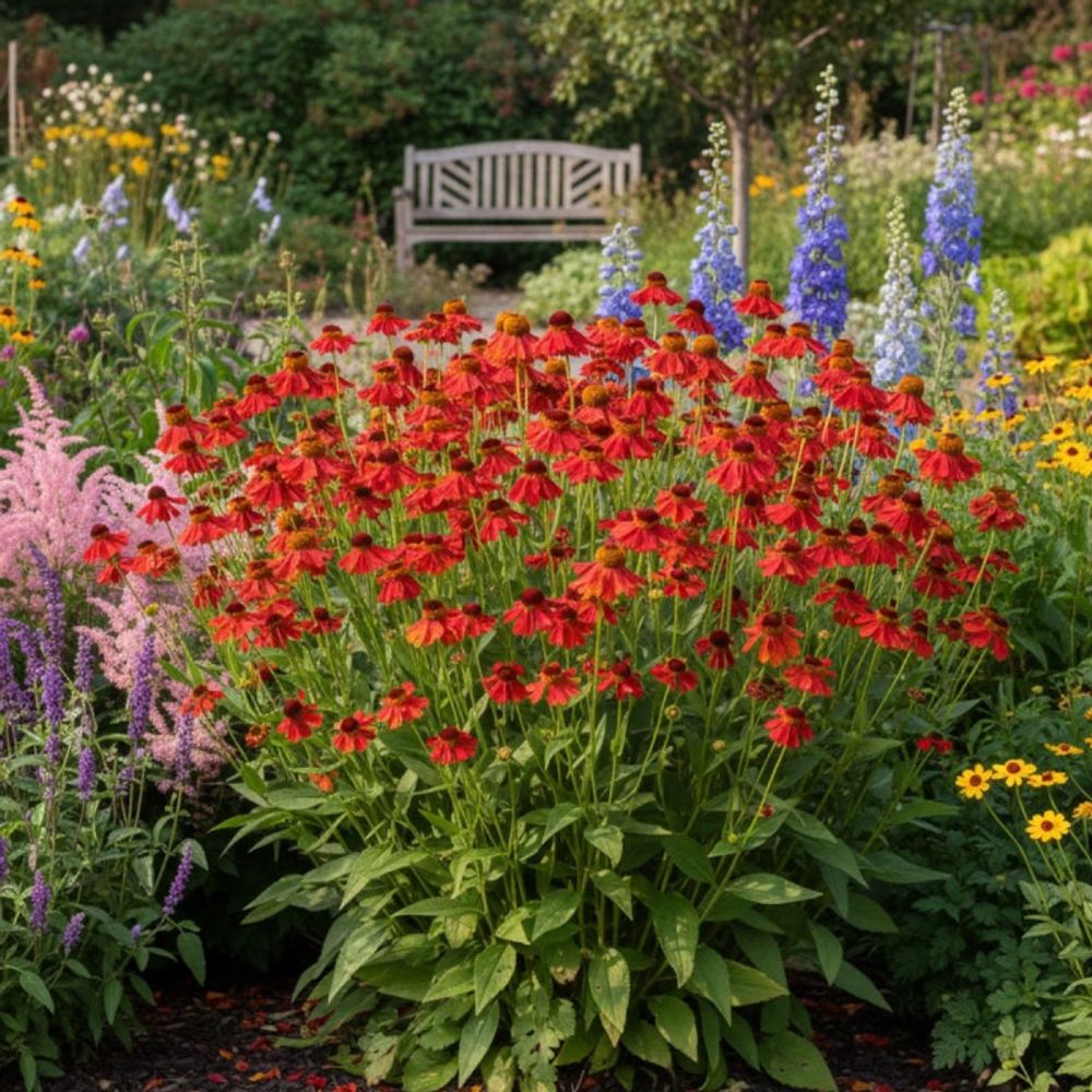 Hélénie moerheim beauty, helenium lot de 9 godets