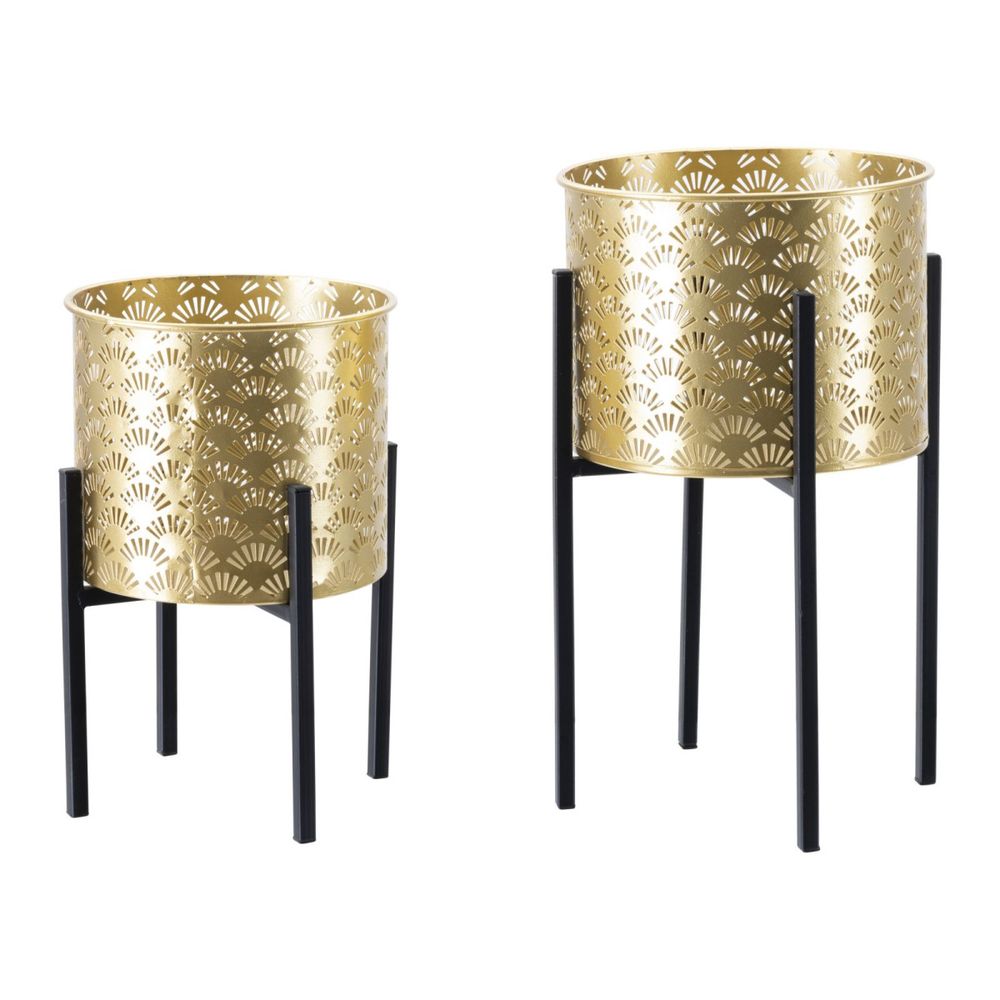 Lot de 2 cache-pots sur pied 