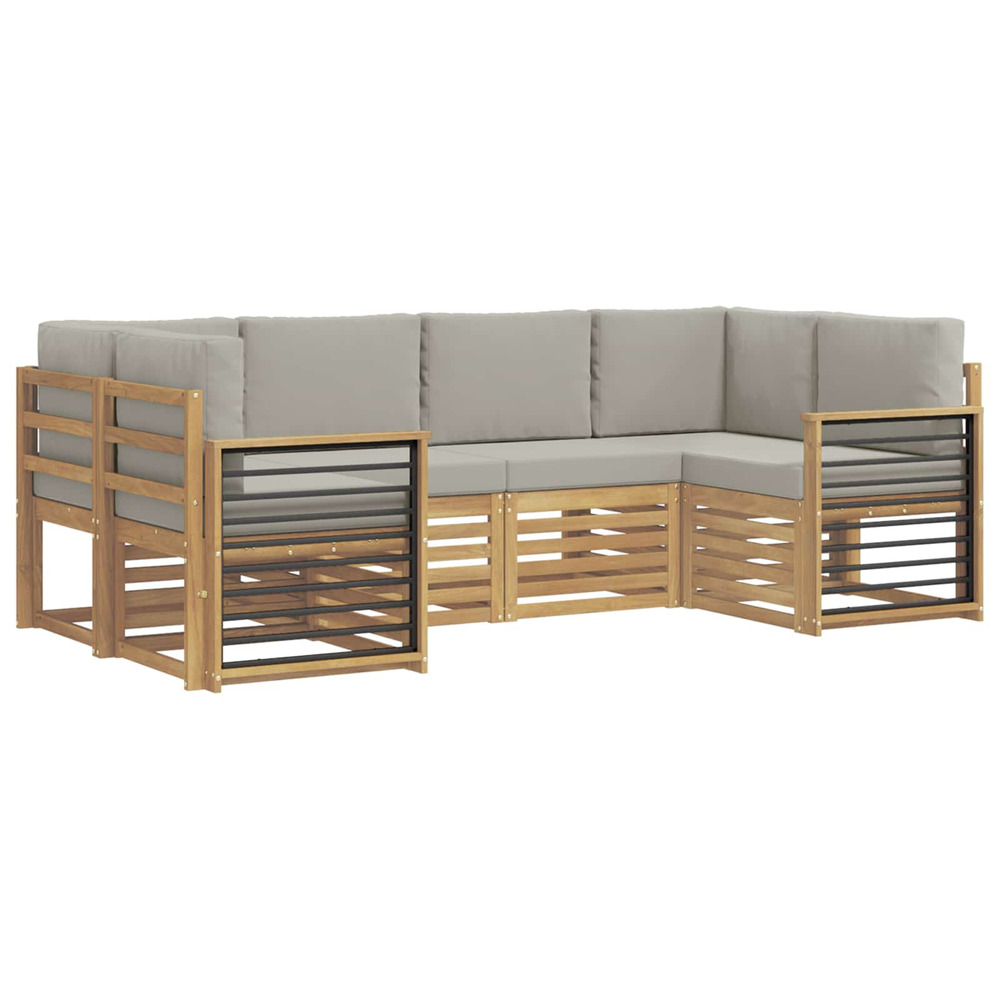 Ensemble de canapé d'angle 6 pcs blanc et gris clair