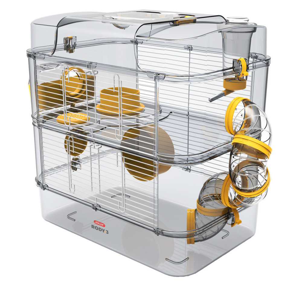 Cage duo rody3. Couleur banane taille 41 x 27 x h40.5 cm pour rongeur