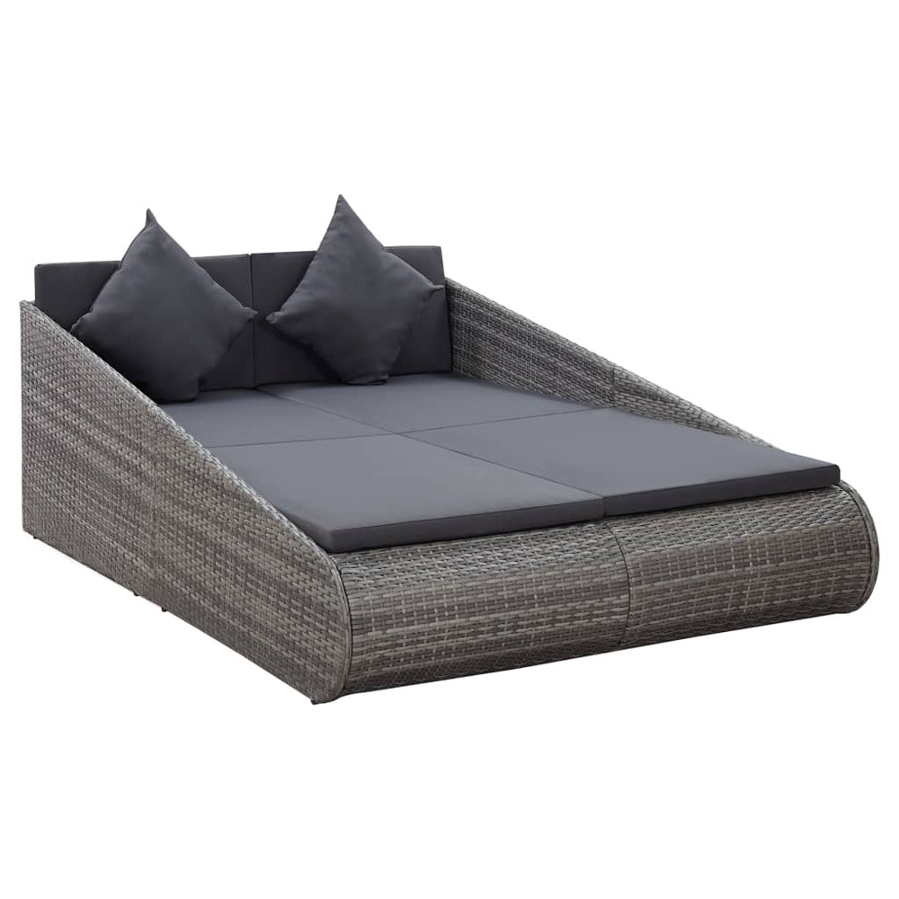 VIDAXL LIT DE JARDIN GRIS 3-(917295)